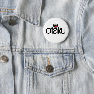 Macaron Rond 5 Cm Otaku Chat Drôle Slogan