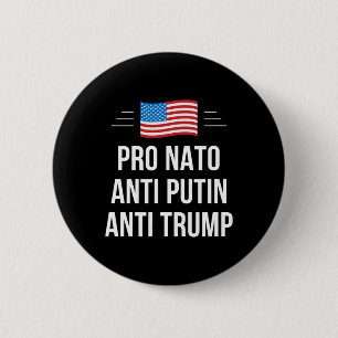 Macaron Rond 5 Cm OTAN - Anti Poutine - Anti Trump -