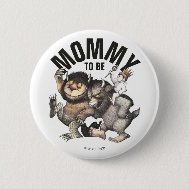 Macaron Rond 5 Cm Où sont les choses sauvages | Maman à être (Devant)