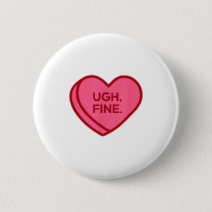 Macaron Rond 5 Cm Ouais Super Anti Saint Valentin Cœur Sarcastique