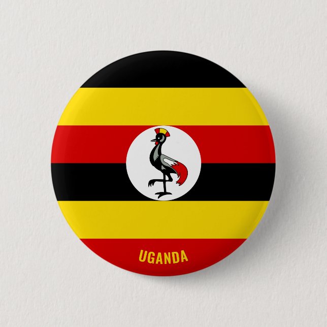 Macaron Rond 5 Cm Ouganda Drapeau mignon Patriotique (Devant)
