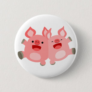 Macaron Rond 5 Cm OUI ! ! Bouton Bouton de cochons de dessin mignon 