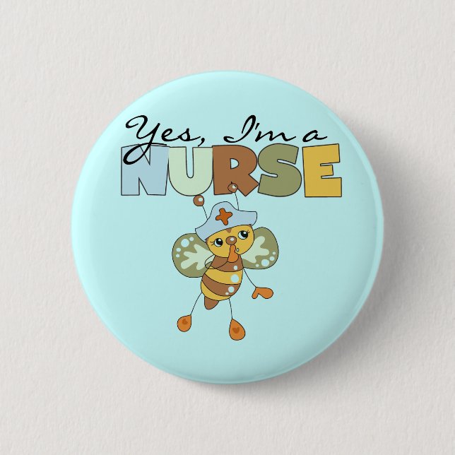 Macaron Rond 5 Cm OUI, je suis infirmière T-shirts et cadeaux (Devant)