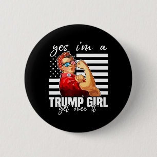 Macaron Rond 5 Cm Oui, je suis une fille de Trump, partez-en Trump 2