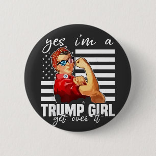 Macaron Rond 5 Cm Oui, je suis une fille de Trump qui s'en remet à T