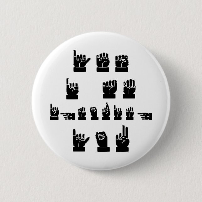 Macaron Rond 5 Cm Oui je vous ignore © de #USAPatriotGraphics d'ASL (Devant)