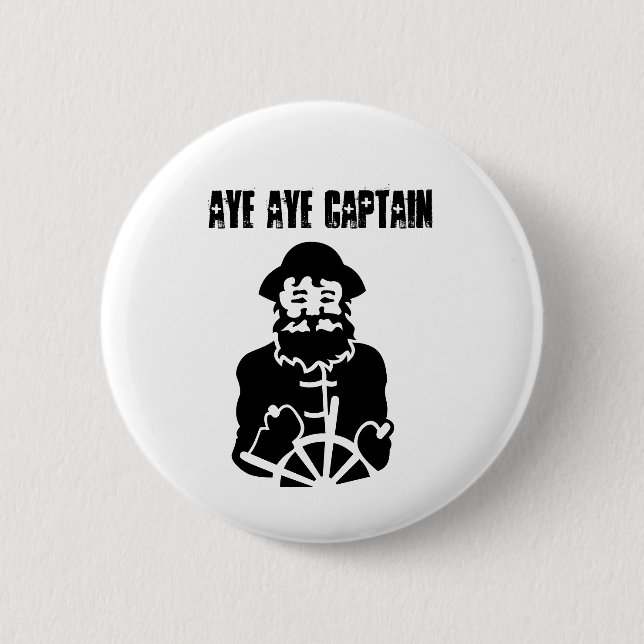 Macaron Rond 5 Cm Oui oui capitaine bouton (Devant)