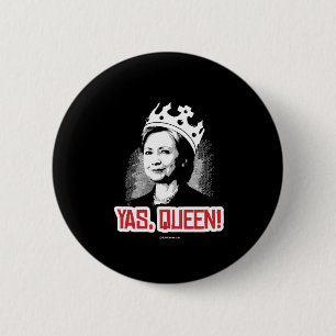Macaron Rond 5 Cm Oui, Reine - Hillary Fête Animale - copie Politicl
