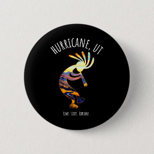 Macaron Rond 5 Cm Ouragan Utah Usa Danser Kokopelli Design