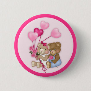 Macaron Rond 5 Cm Ours amoureux