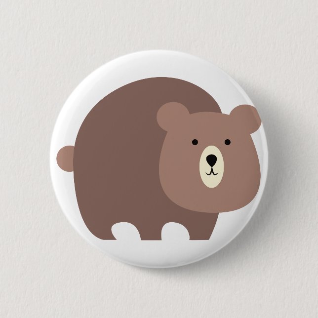 Macaron Rond 5 Cm Ours Brown (Devant)