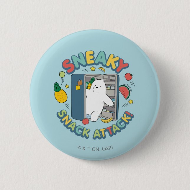 Macaron Rond 5 Cm Ours De Glace - Attaque Snack Sneaky! (Devant)