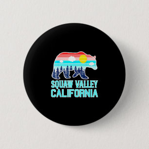Macaron Rond 5 Cm Ours grizzly vallée olympique californie vintage