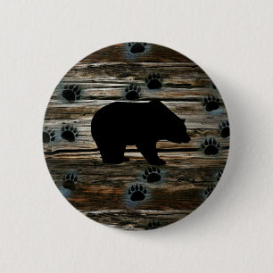 Macaron Rond 5 Cm Ours Noir Ours Noir Pâtes Bois Rustique
