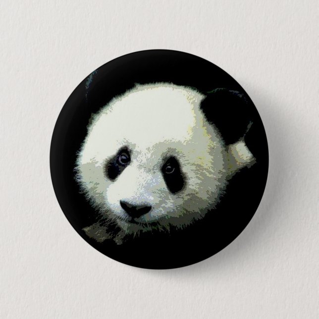 Macaron Rond 5 Cm Ours Panda (Devant)