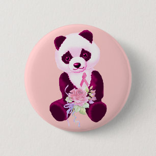 Macaron Rond 5 Cm Ours panda de cancer du sein