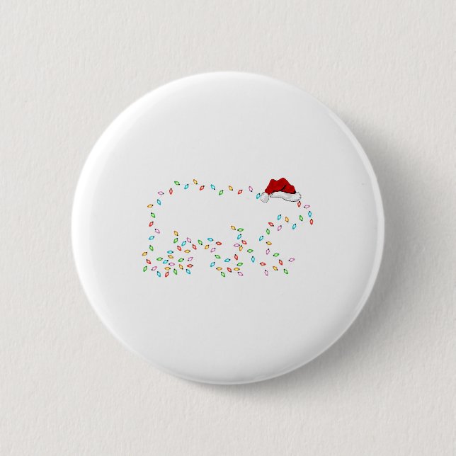 Macaron Rond 5 Cm Ours polaire Éclairage Noël Chapeau Polar Ours Chr (Devant)