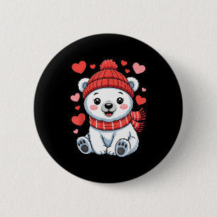 Macaron Rond 5 Cm Ours Polaire Mignon Vêtements De Saint-Valentin Cœ