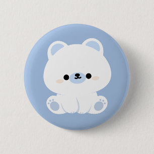 Macaron Rond 5 Cm Ours polaire mou