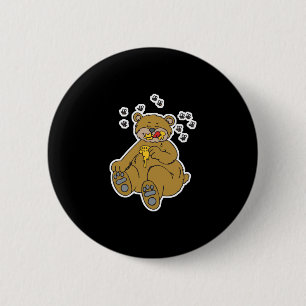 Macaron Rond 5 Cm ourson mignon mangeant du miel