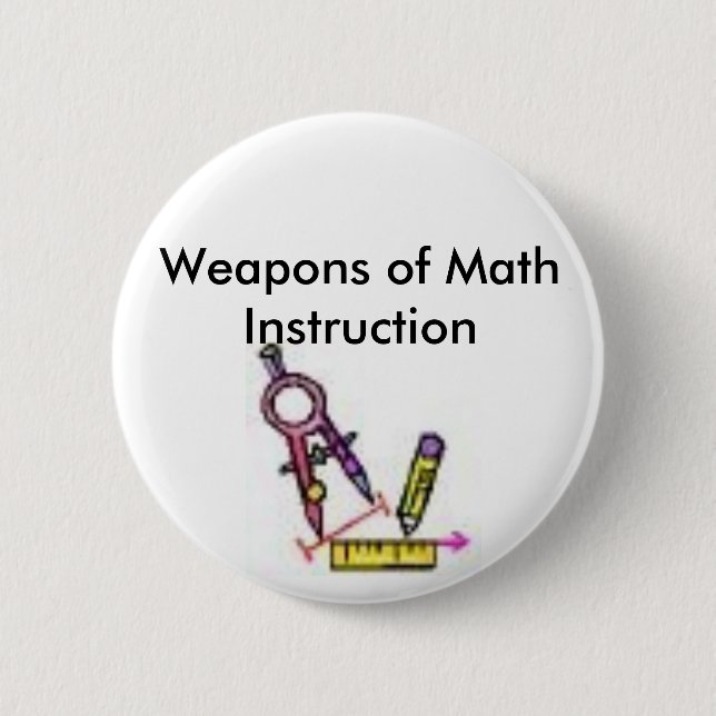 Macaron Rond 5 Cm outils de maths, armes de l'instruction de maths (Devant)