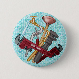 Macaron Rond 5 Cm Outils de plombier bouton épinglé