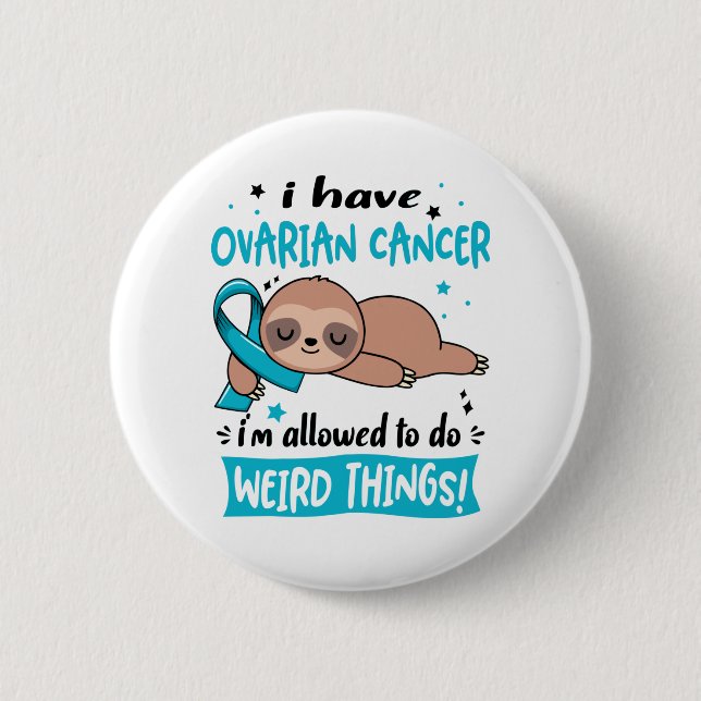 Macaron Rond 5 Cm Ovarian Cancer Awareness Month Ribbon Venin (Devant)