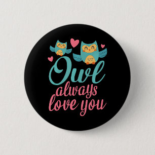 Macaron Rond 5 Cm OWL TOUJOURS VOUS AIMER mignonne Dire des fors