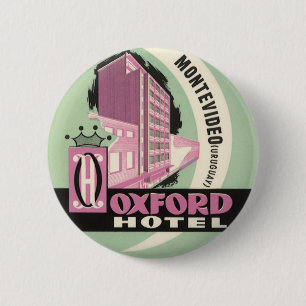 Macaron Rond 5 Cm Oxford Hotel, Montevideo, Uruguay, Vintage Travel