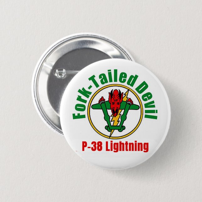 Macaron Rond 5 Cm P-38 Éclair Éclair Écluse Déviale (Devant & derrière)