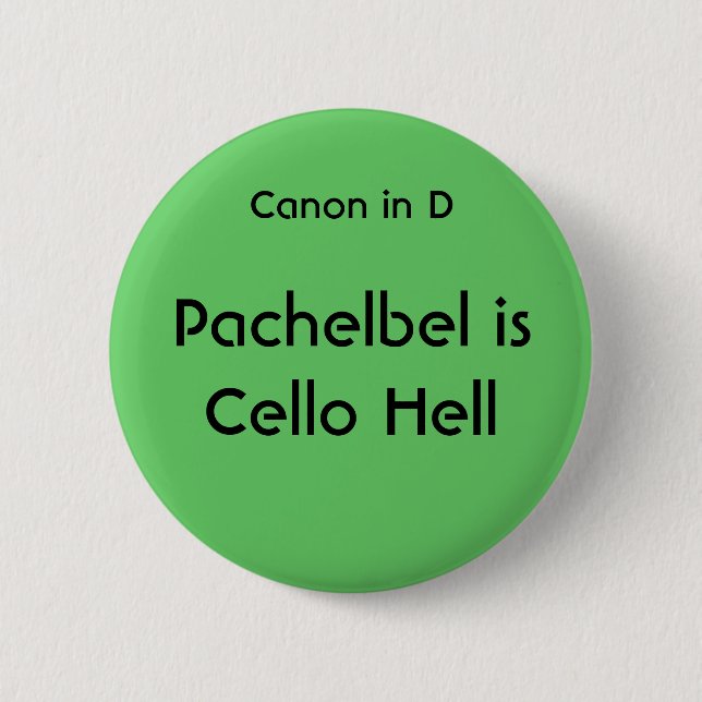 Macaron Rond 5 Cm Pachelbel est enfer de violoncelle - bouton (Devant)