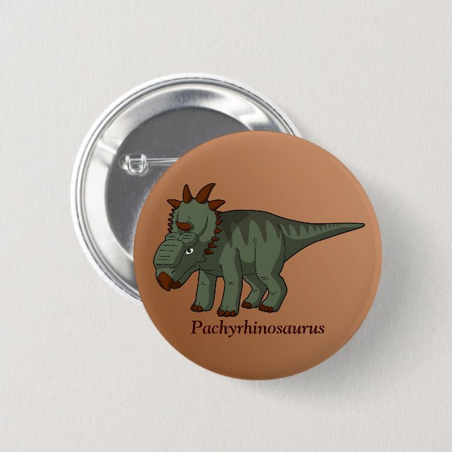 Macaron Rond 5 Cm Pachyrhinosaure (Devant & derrière)