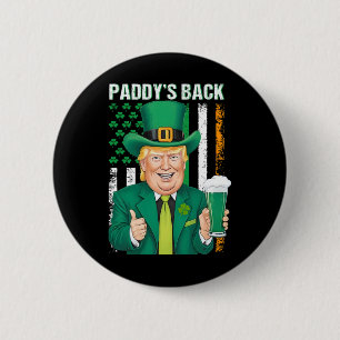 Macaron Rond 5 Cm Paddy's Back Drôle Trump St. Patricks Day Hommes F