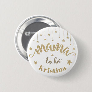 Macaron Rond 5 Cm Pailleté d'or petite étoile scintillante Baby Show