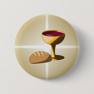 Macaron Rond 5 Cm Pain et vin La Dernière communion de Pâques