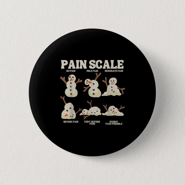 Macaron Rond 5 Cm Pain Scale Snowman Nurse Christmas Xmas Snow Pajam (Devant)