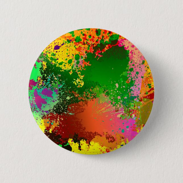 Macaron Rond 5 Cm Paint Splatter (Devant)