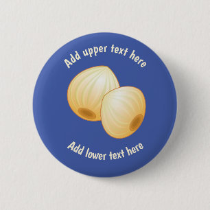 Macaron Rond 5 Cm Pair of Pickled Onions on Blue - add funny slogan