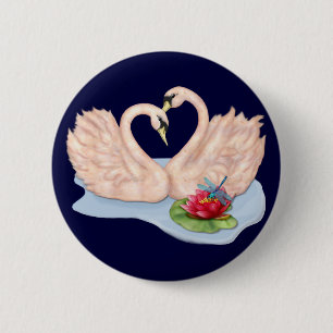 Macaron Rond 5 Cm Paire de cygne