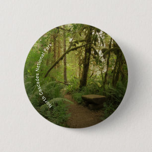 Macaron Rond 5 Cm Paisible Green Forest Trail à Washington