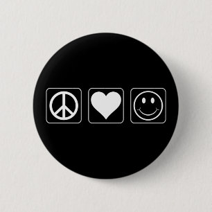 Macaron Rond 5 Cm Paix Amour Bonheur