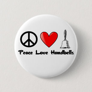 Macaron Rond 5 Cm Paix, amour, clochettes