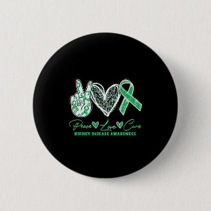 Macaron Rond 5 Cm Paix Amour Cure Maladie du rein Cadeaux de sensibi