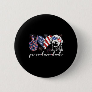 Macaron Rond 5 Cm Paix Amour Doods Goldendoodle Drapeau Usa Doodle 4