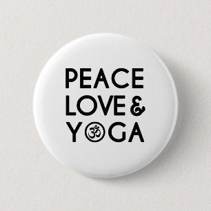 Macaron Rond 5 Cm Paix Amour Et Yoga Om Symbole Yogi Citation Yoga