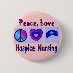 Macaron Rond 5 Cm Paix, amour, soins hospitaliers