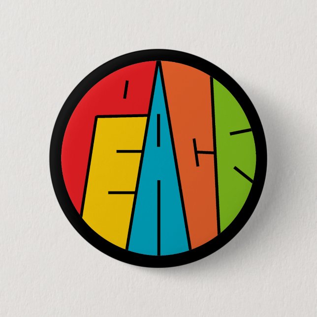 Macaron Rond 5 Cm Paix - art de mot (Devant)