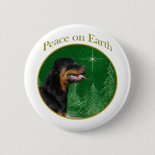 Macaron Rond 5 Cm Paix de rottweiler