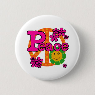 Macaron Rond 5 Cm paix du style 60s