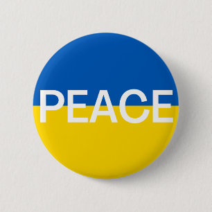 Macaron Rond 5 Cm Paix en Ukraine